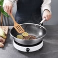 thumbnail image 4 of MasteelfCA Stainless Steel Wok Honeycomb Grain Frying Pan Handled Kitchenware Traditional Pan, 4 of 9