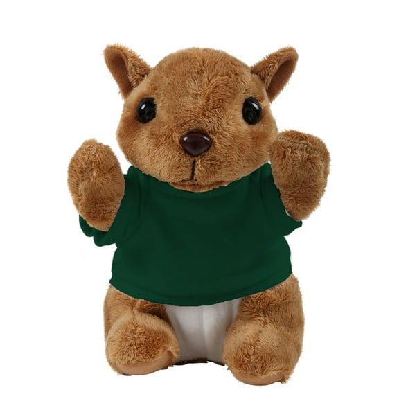 Plushland 8 Inch Floppy Squirrel with Tee Plush Stuffed Animal Personalized Gift - Custom Text on Shirt - Great Present for Mothers Day, Valentine Day, Graduation Day, Birthday