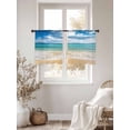 thumbnail image 5 of Sheer Curtains 54 Inches Long, Ocean Beach Light Filtering Window Curtains for Living Room, Blue Sky Waves Sand Horizon Shore Summer Rod Pocket Voile Sheer Curtain Drapes, 52"W x 54"L, 2 Panels, 5 of 8