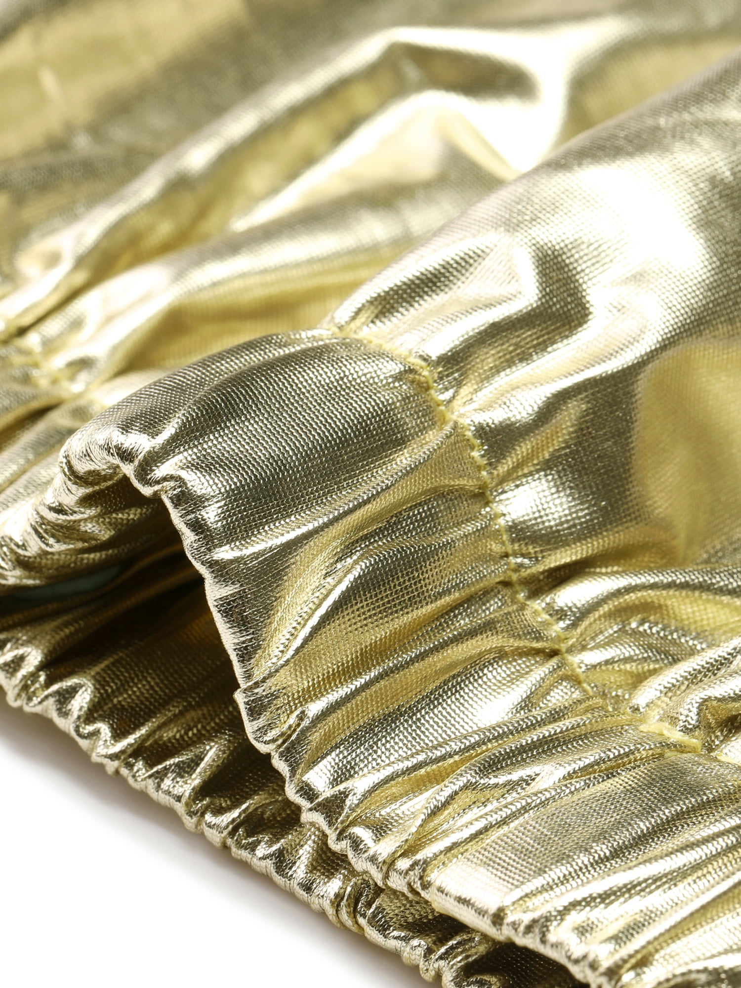 DARING DIVA Women's Plus Jogger Pants Metallic Shiny Stretchy Trousers 4X Gold
