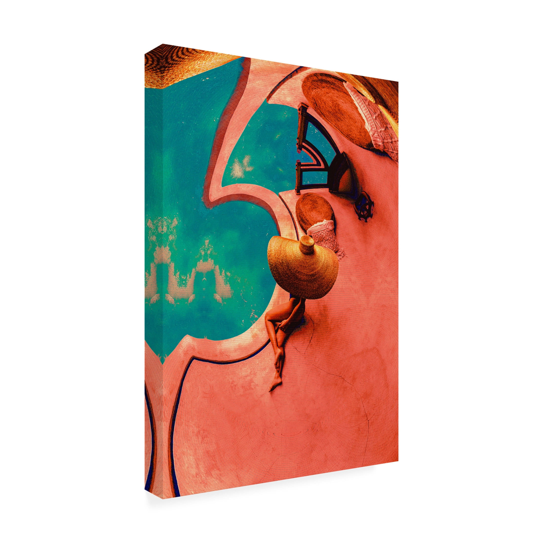 Trademark Fine Art DEKIMBE MURRAY Pool Bench Canvas Wall Art