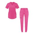 thumbnail image 1 of Adar Pro Modern Athletic Scrub Set For Women - Modern V-Neck Scrub Top & Yoga Jogger Scrub Pants, 1 of 7