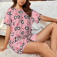 thumbnail image 4 of Wukai Valentine'S Day Panda Women's Pajama Set,Short-Sleeve Top and Shorts with Elastic Waistband and Pockets for Loungewear, Yoga, and Casual Wear-3X-Large, 4 of 6