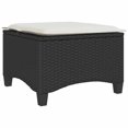 thumbnail image 4 of vidaXL Garden Stools with Cushions 2 pcs Black 55x55x36 cm Poly Rattan, 4 of 5