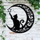thumbnail image 2 of Lindos gatos negros, letreros de metal con forma de luna, adornos colgantes para colgar en la pared, para ventanas, puertas y repisas, 2 of 10