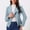Blue, variant on DAFPZW Womens Faux Suede Jacket Open Front Cropped Jacket with Pockets Outwear Long Sleeve Fashion Biker Jackets