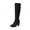 BLACK, variant on BURUDANI Women Chunky-Heel Knee-High Boots Side-Zip Fashion Riding Boots for Fall & Winter