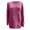 thumbnail image 5 of Lenago Cute Sweatshirts for Women Casual Color Round Neck Loose Pocket Long Sleeve Sweatshirt Fall Winter Outfits Clothes, 5 of 6
