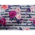 thumbnail image 4 of oneOone Cotton Cambric Blue Fabric Stripe & Rose Floral Quilting Supplies Print Sewing Fabric By The Yard 42 Inch Wide, 4 of 4