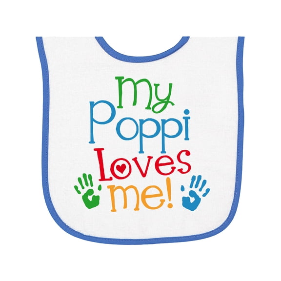 Inktastic My Poppi Loves Me Baby Terry Cloth Bib