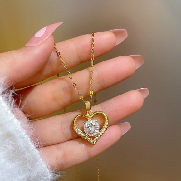 Collar con microincrustaciones de clavícula Ins Love de regalo de cumpleaños Wmkox8yii fajkfhkj5473