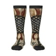 thumbnail image 2 of Picia Women Crew Soft Moisture-wicking Socks USA Sunflower Flag Pattern Design Cotton Socks, One Size fit All, 2 of 9