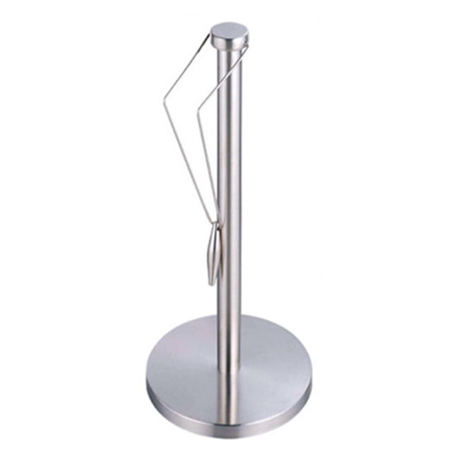 FRCOLOR Roll Paper Holder Multifunction Standing Paper Holder Stainless Steel Kitchen Tissue Holder Countertop Anti-Slip Simply Tear Roll Contemporary Paper Towel Holder Napkin Holder