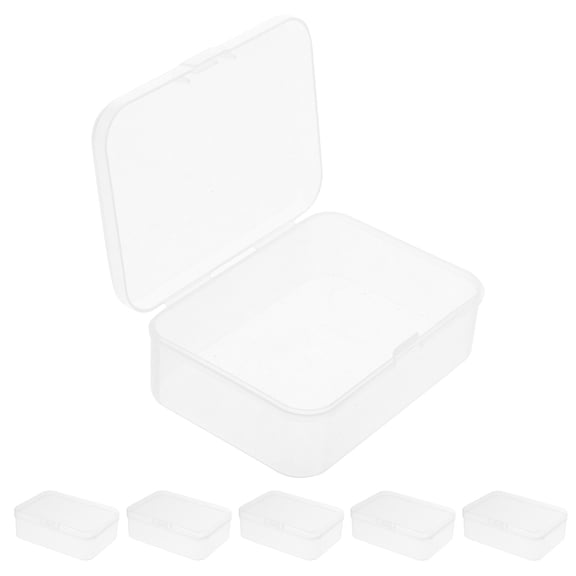 TAILTOSS 6-Pack Small Clear Organizer Boxes with Lids for Trading Cards, Jewelry, and Small Item Storage