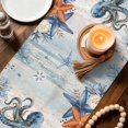 thumbnail image 3 of Octopus Coastal Table Runner 70 Inches, Summer Beach Coral Starfish Blue Grey Bed Runner Dresser Scarves Tabletop for Indoor Outdoor Parties/Ceremony/Banquet, 13" x 70", 3 of 9