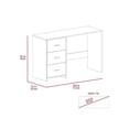 thumbnail image 3 of FM FURNITURE Berlin Three Drawers Desk Engineered Wood Black, 3 of 9