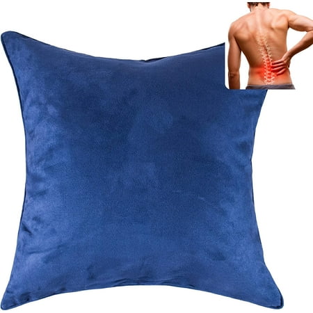 

BodyRyzm QiPillow - Pain Relieving Ergonomic & Orthopedic Back Lumbar & Posture Support Sitting Cushion for Chair Couch Bed | Versatile Firm & Adjustable Orthopedic Seat Throw Pillow (Navy)