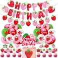 thumbnail image 1 of Kit de decoración para fiestas de cumpleaños con temática de fresas, 38 piezas, 1 of 2