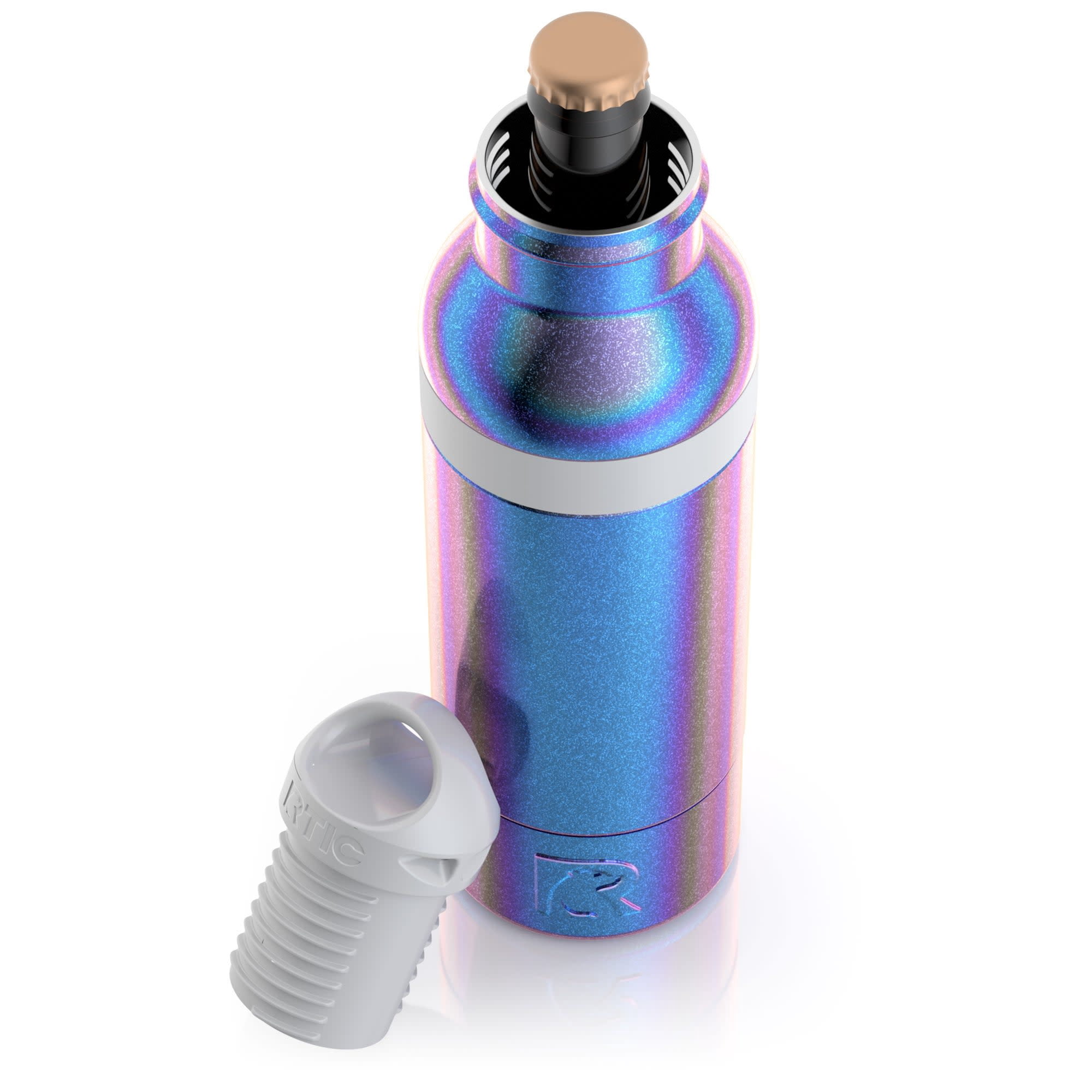 RTIC Stainless Steel Insulated Bottle Chiller with Lid, Fits 12oz or 16oz, Pacific
