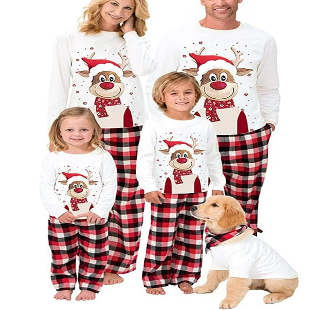 Pyjamas de Noël pour Famille Ensemble de Pyjamas de Noël Assortis PJS Pyjamas de Famille pour les Fêtes