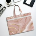 thumbnail image 6 of Kdxio Rose Gold Glitter Splatter File Tote Document Bag Business Briefcase Bag Document Organizer Tote Briefcase for Letter A4 Files Business Teacher Office Bag, 6 of 8