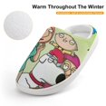thumbnail image 4 of Animated Family Guy Kid's Cotton Slippers Winter Warm Soft Plush Slippers with Rubber Sole Non-Slip Indoor Outdoor Slip on Shoes Fluffy House Slippers For Boys Girls Teen, 4 of 8