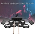 thumbnail image 2 of Electronic Drum Set 7 Pads 5 Tunings 8 Demo Songs 3 Rhythms Portable USB Roll-up Practice Pad, 2 of 4