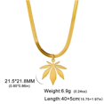 thumbnail image 1 of Skyrim New Maple Leaf Pendant Necklace for Women Girls Stainless Steel Gold Color Snake Chain Choker Jewelry Mother's Day Gift45-50 cm Gao Jinjia LED, 1 of 2