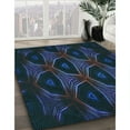 thumbnail image 3 of Ahgly Company Machine Washable Indoor Square Transitional Blue Jay Blue Area Rugs, 7' Square, 3 of 7