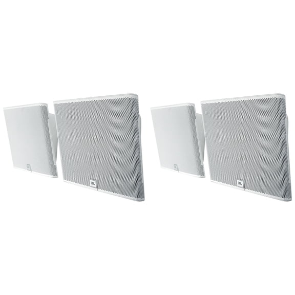 (4) JBL SLP12/T-WH White Low-Profile On Wall Mount 3" 70v Commercial Speakers