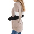 thumbnail image 3 of Women Color Block Long Sleeve Drawstring Hooded Sweatshirt Top, 3 of 6