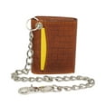 thumbnail image 6 of Men's Biker Chain Trifold Wallets - RFID Blocking Distressed Croco Leather Biker Chain Wallet With Snap Closure Croco Tan, 6 of 7