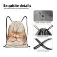 thumbnail image 4 of Xecao Sleeping Cat In Blanket Pattern Sports Drawstring Backpack - String Swim Gym Bag with Wet Proof Pocket for Women&Men-Medium, 4 of 6