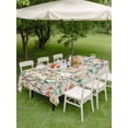 thumbnail image 3 of Outdoor Tablecloth with Umbrella Hole and Zipper, Teal Orange Eucalyptus Rectangle Table Cloth 60x120 Inch Waterproof Tablecloth, Spring Botanical Leaves Picnic Table Cover for Patio Camping, 3 of 7