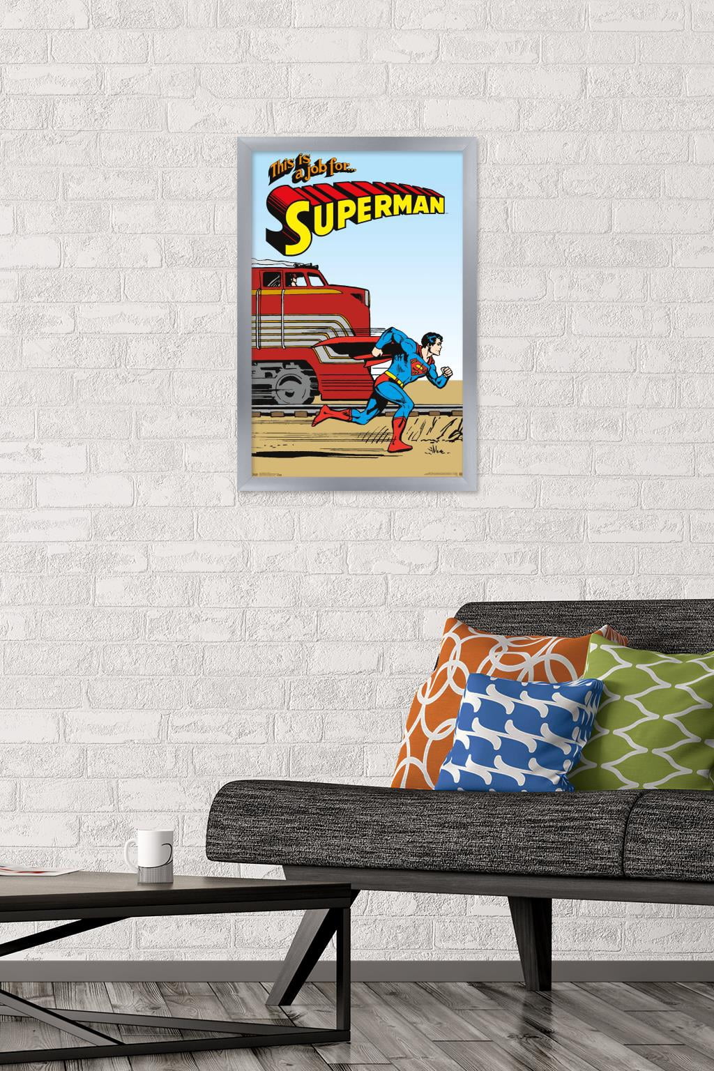 DC Comics - Superman - Vintage Wall Poster, 14.725" x 22.375", Framed