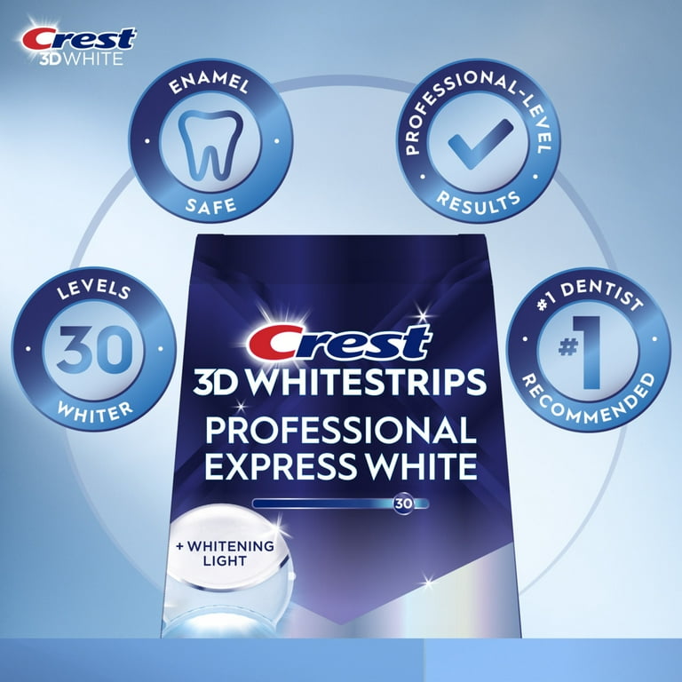 Crest 3DWhitestrips 1 Hour Express Teeth Whitener with LED