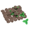 thumbnail image 1 of Uxcell 250 piezas cabezas de rosa de espuma de 1.4 pulgadas con 10 piezas de hojas de 5 cm para accesorios de manualidades DIY, Café, 1 of 5