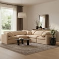 thumbnail image 2 of Meridian Furniture Indulge 158.5" Velvet L-Shaped Modular Sectional in Beige, 2 of 10