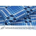 thumbnail image 4 of RUVANTI Flannel Sheets Queen Size - 100% Cotton Brushed Flannel Bed Sheet Sets - Deep Pockets 16 Inches (fits up to 18") - All Seasons Breathable & Super Soft - Warm & Cozy - 4 Pcs - Light Blue Plaid, 4 of 7