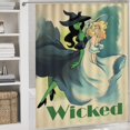 thumbnail image 4 of Juego de 4 cortinas de ducha Wicked con alfombrillas antideslizantes, tapa de inodoro y alfombrilla de baño, cortina de ducha impermeable con decoración de dibujos animados para baño con 12 ganchos,, 4 of 8