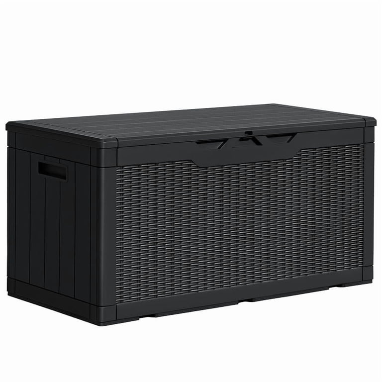 Homall 100-Gallon Plastic Resin Deck Box, Black photo 1