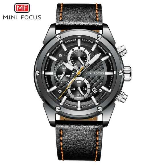 Sport Watch Men Waterproof Leather Strap Chronograph Men's Wristwatch Quartz Wrist Watches Men Luxury Male Watch