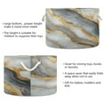 thumbnail image 3 of WOBOGO Black Gold Marble Pattern Toy Storage Basket 20×14in Canvas Laundry Hamper for Living Room Kids Room Bathroom Organizer, 3 of 6