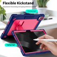 thumbnail image 5 of FIEWESEY Case For Walmart onn 11 core Tablet 2026 Model 36018341 / For Walmart Onn. 11" Tablet Pro 2024 Hybrid Soft Silicone Cover Adjustable Shoulder Strap Built in Kickstand Pen Holder(NavyPink), 5 of 6