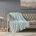 thumbnail image 2 of Oversized Faux Fur Throw for Women & Men, Soft Blanket for Home, Oeko-Tex Certified, 60" x 70", Aqua, 2 of 7