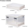 thumbnail image 3 of JIAQILI 2 Pack Storage Bins with Lids 37.5Gal Plastic Storage Bins with Wheels Collapsible Stackable Storage Bins with 5 doors Closet Organizers Foldable Storage Containers Box (White), 3 of 6