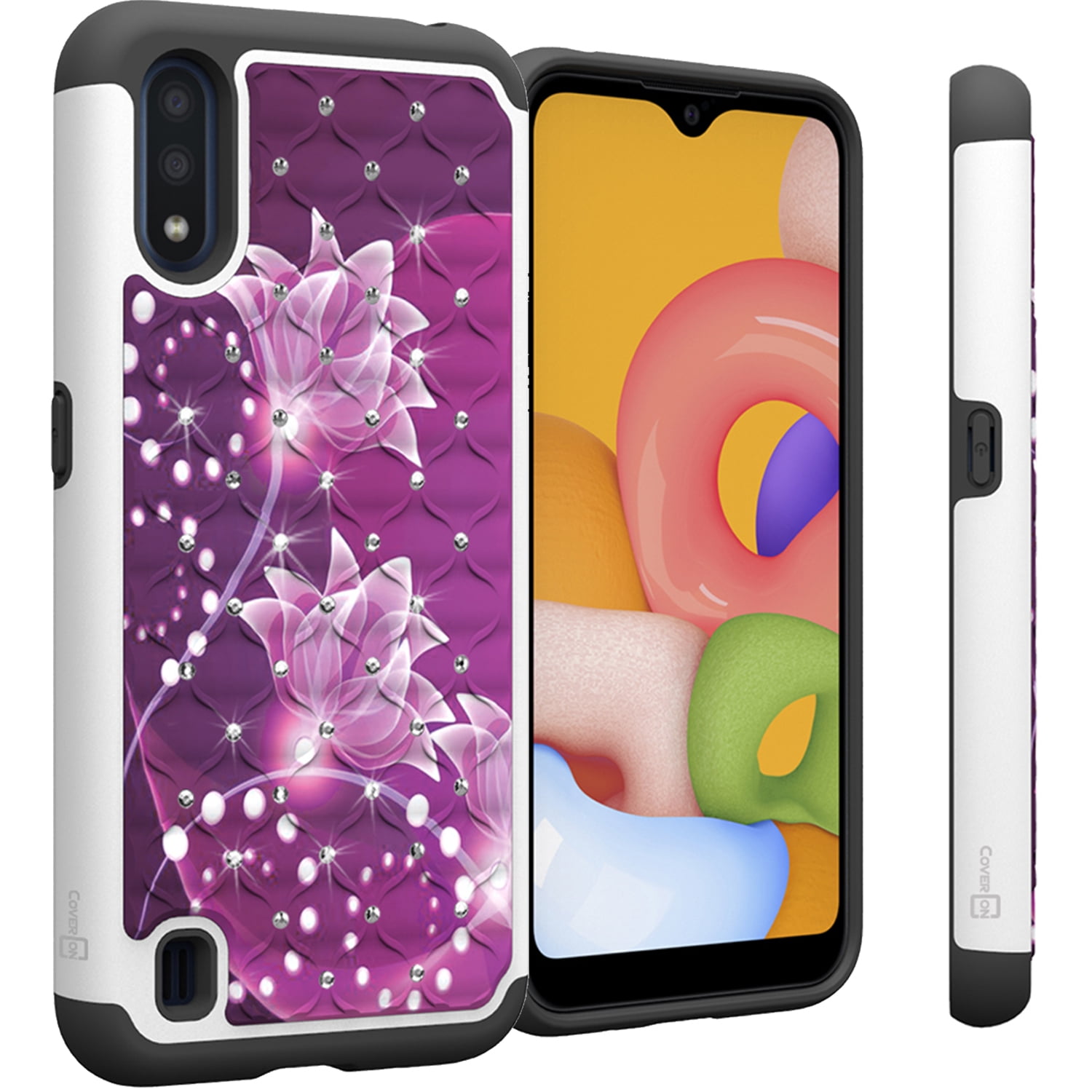 CoverON Samsung Galaxy A01 (US Version) Case, Aurora Series Rhinestone Phone Cover - Walmart.com