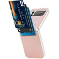 thumbnail image 2 of for Samsung Galaxy Z Flip 3 Phone Case with Card Holder, PC Hard Shockproof Back Cover Slim Durable Protective PU Leather Phone Case Cover for Samsung Galaxy Z Flip 3 5G PZ Rose Gold, 2 of 13