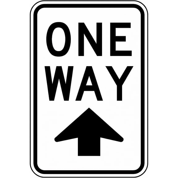 Warning Sign - One Way Directional - 8"x12" Aluminum Rust-Proof Sign, Traffic Direction Decor for Homes Coffee Bars Indoor Outdoor Passageways