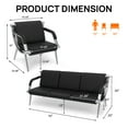 thumbnail image 4 of WALSPORT Office Reception Sofa Set PU Leather 3 Pcs Waiting Room Chairs Solon Guest Bench W/2PCS Black, 4 of 7